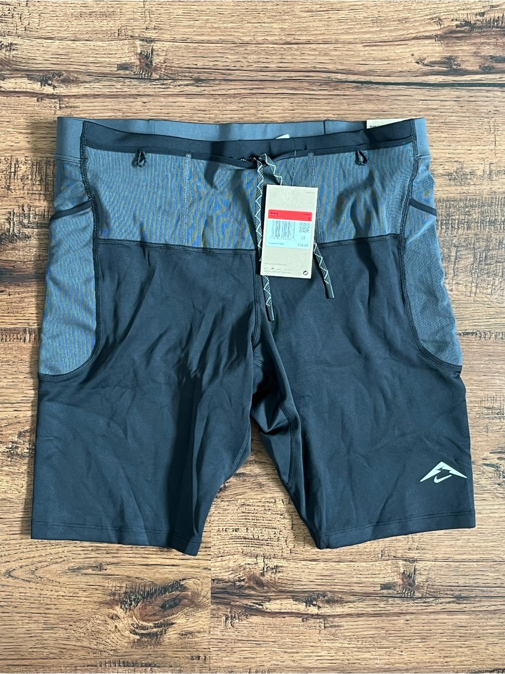 Nike Trail Dri-FIT 10” Tights ‘Gray Black’ (size mens L)